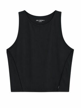 4/$20➡️ Joe Fresh Plus Black Fitted CropTank Top Lace Trim – Plus Size 1X GUC